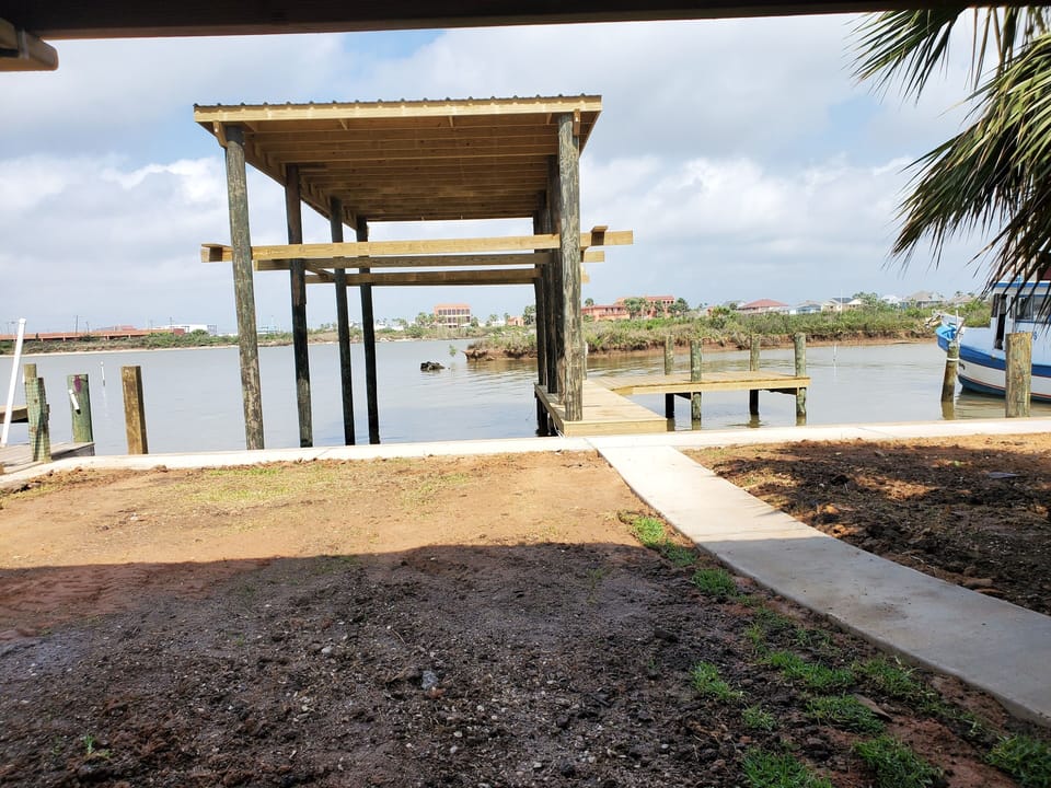 Newly built Fishing pier and boat Dock.