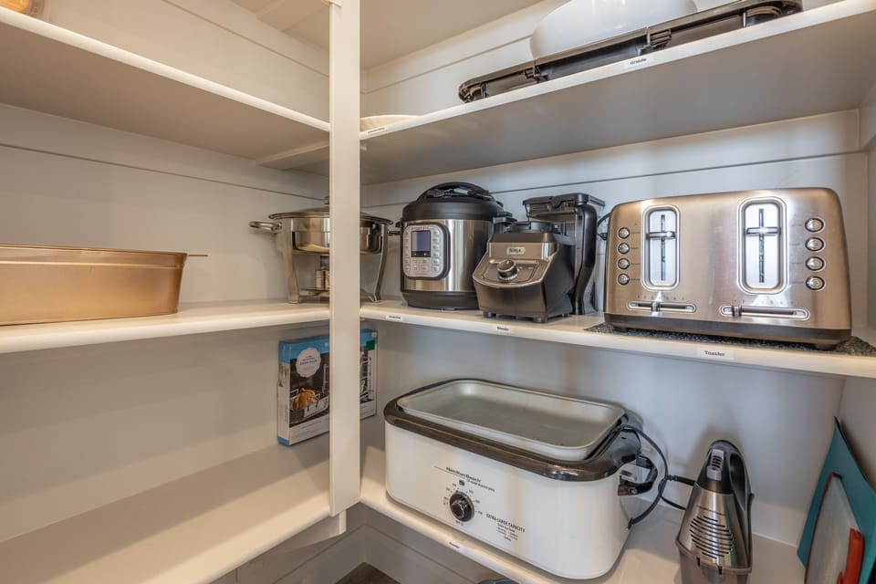 Pantry - This large pantry is filled with appliances that will make  you feel like your at home. Try out the instant pot for quick easy meals!