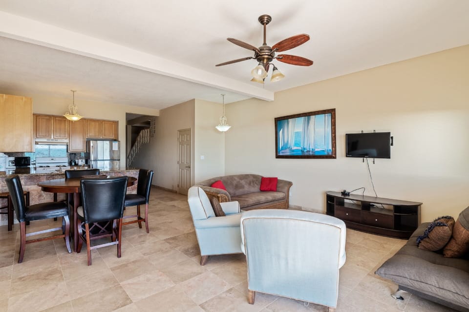 Villa, Multiple Beds, Beach View | Living area | 42-inch Smart TV with digital channels, TV, Netflix