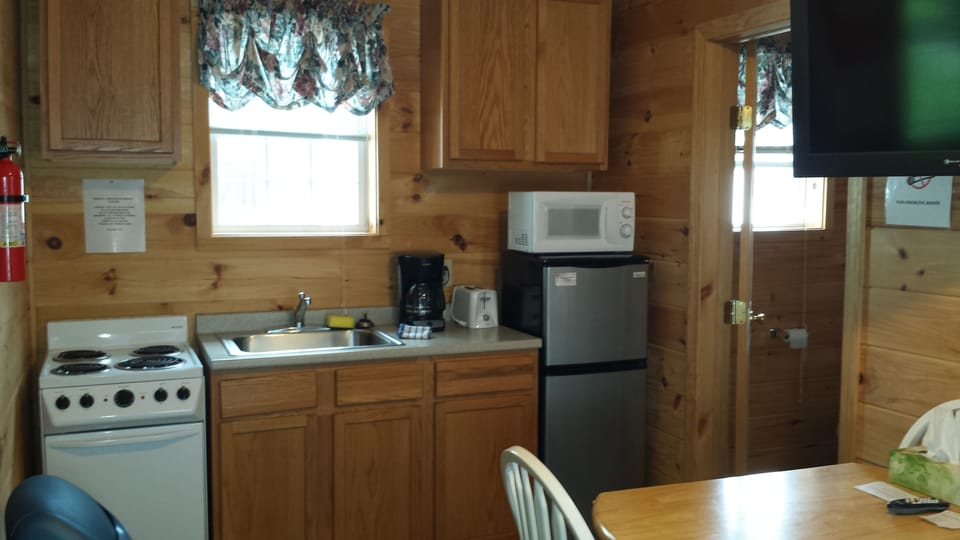 Fridge, microwave, coffee/tea maker