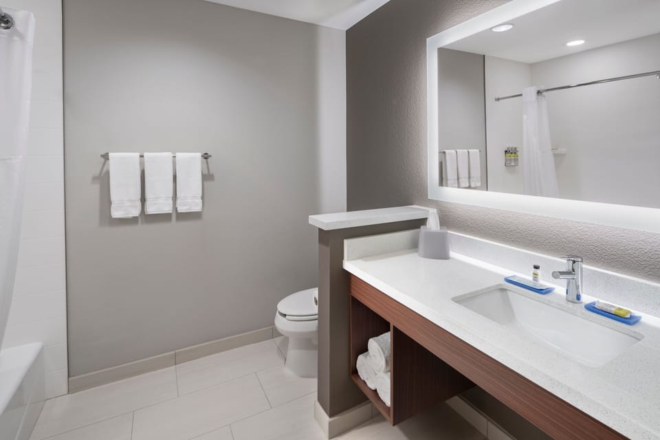 Free toiletries, hair dryer, towels