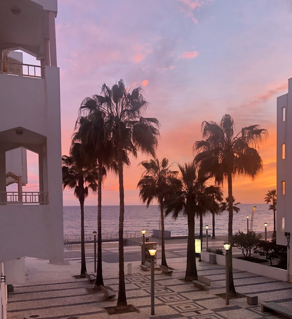 Enjoy the wonderful sunset from the balcony 🌅