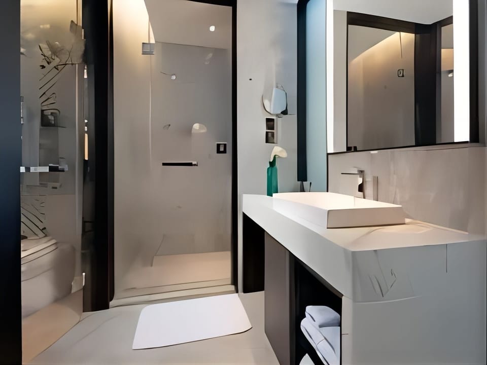 Deluxe Double Room | Bathroom | Free toiletries, hair dryer, slippers, towels
