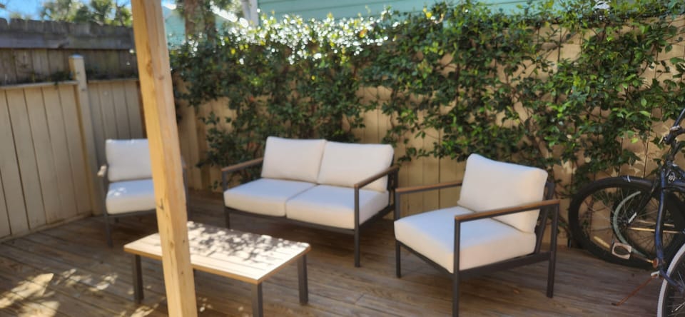 Patio with propane grill 