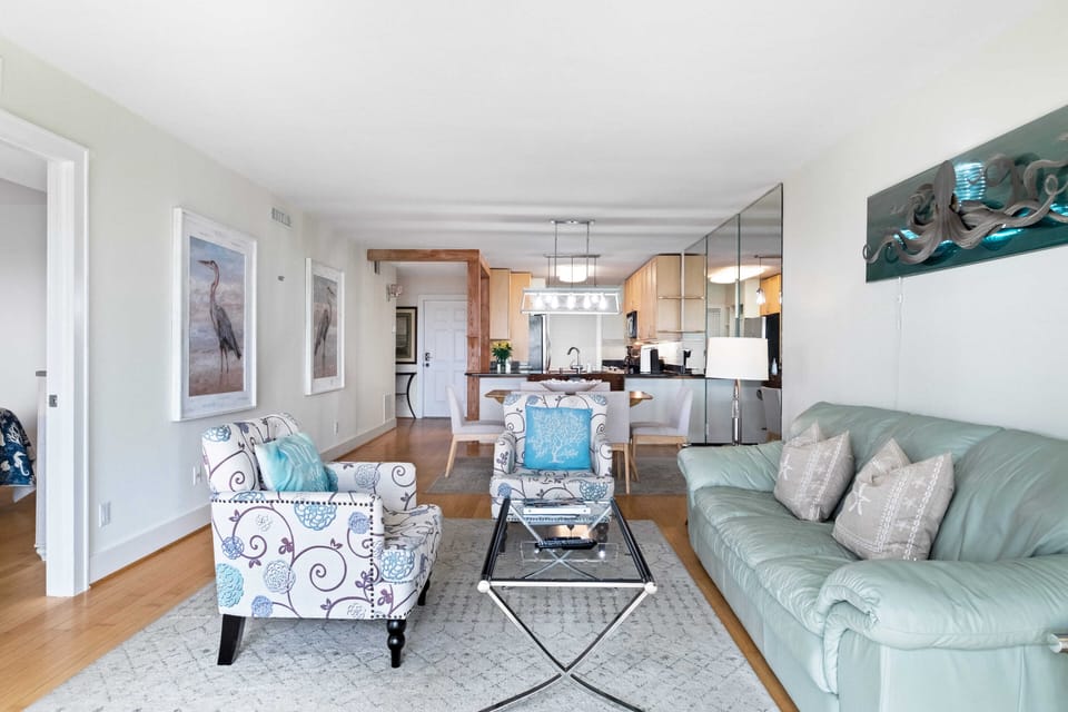 Newly Renovated Main Living Area - facing Kitchen and Entry