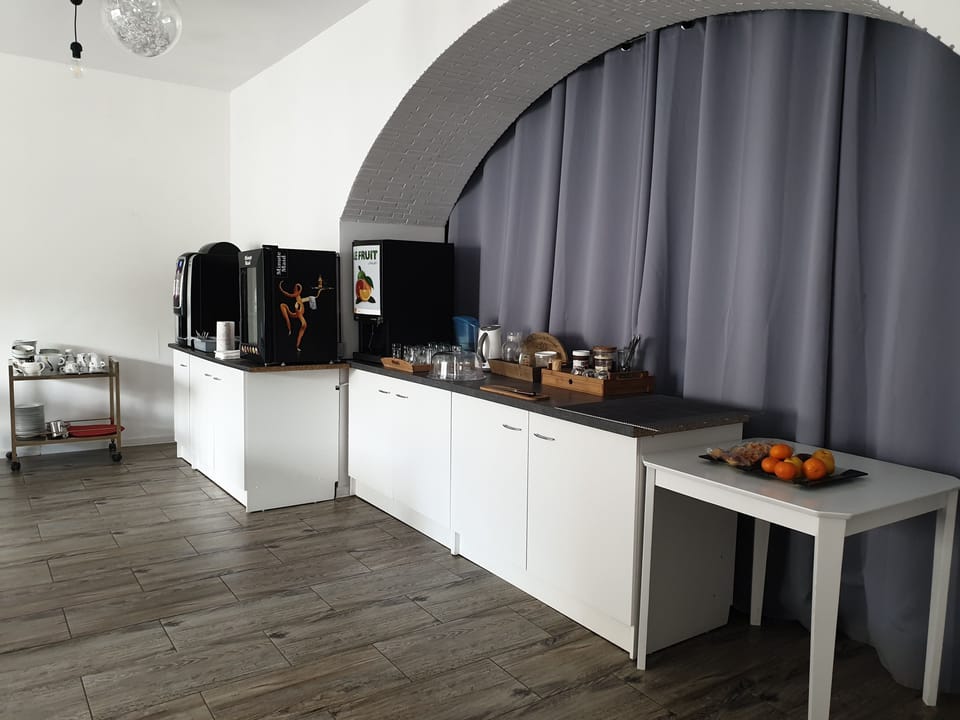 Daily self-serve breakfast (EUR 9 per person)