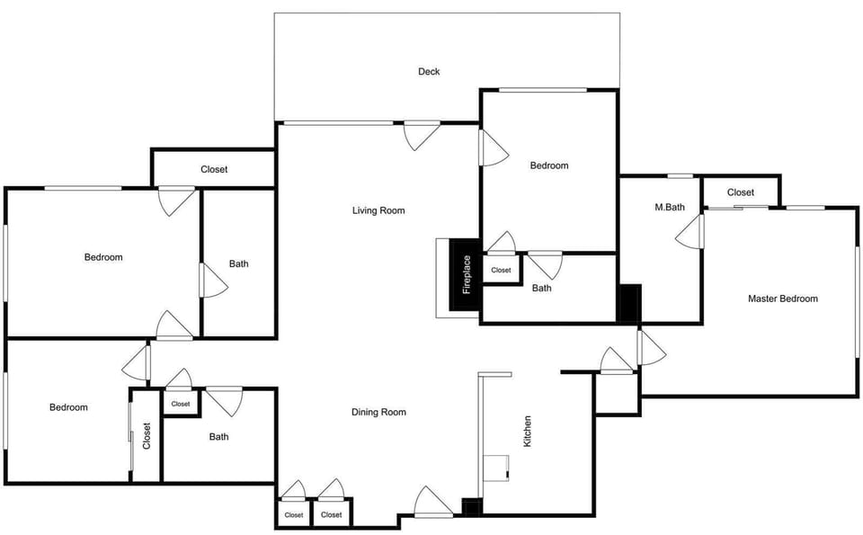 Detailed floor plan showing the spacious layout with multiple bedrooms, bathrooms, and living areas for your stay.