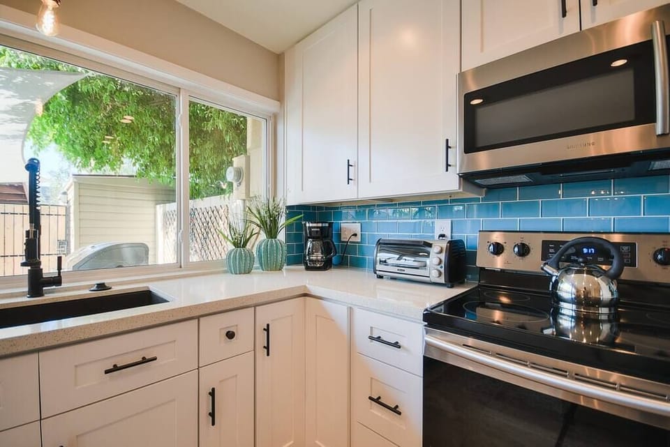 Newly remodeled kitchen with stainless appliances