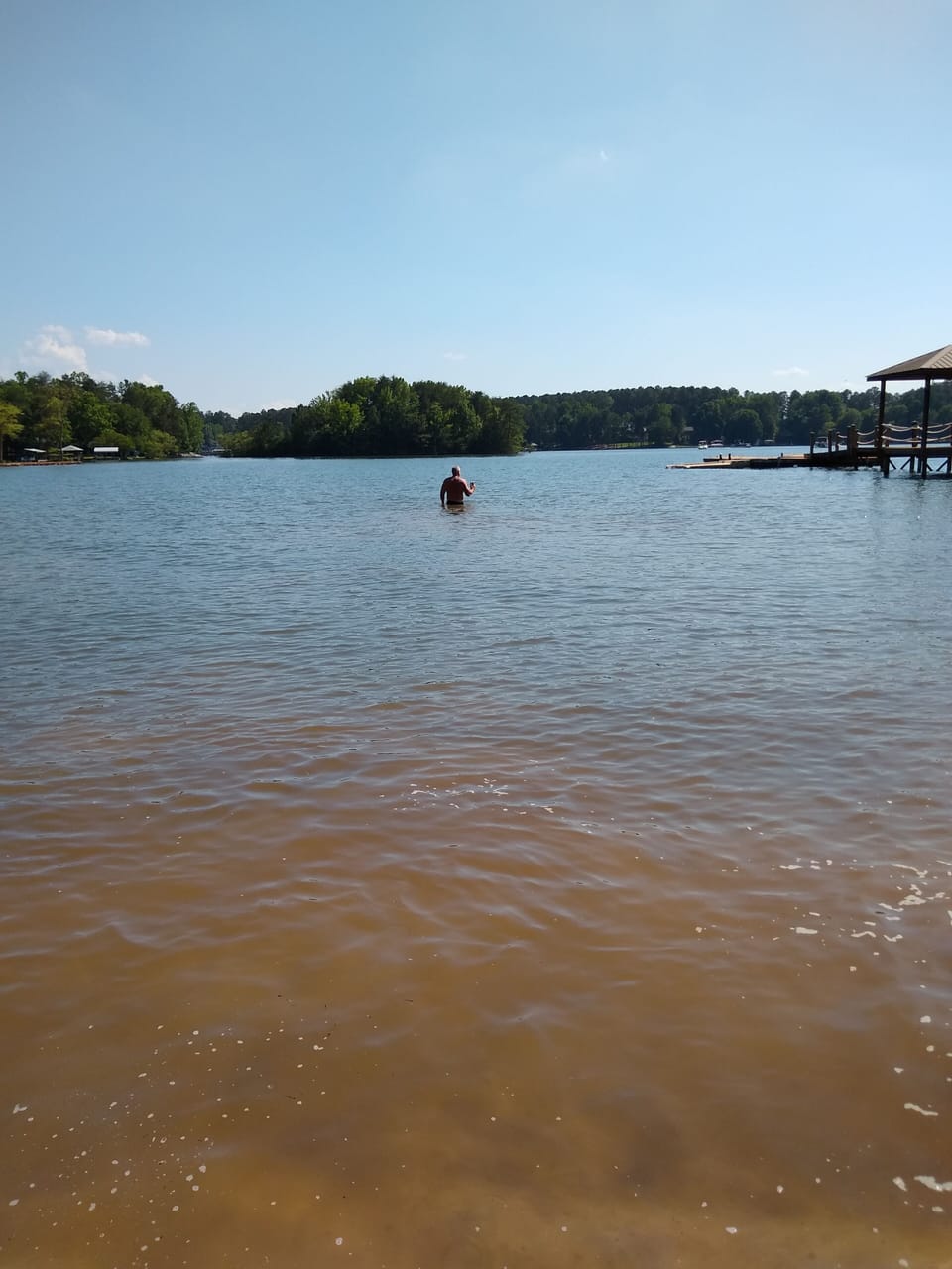 Shallow swimming spot for young kids to splash and play. 