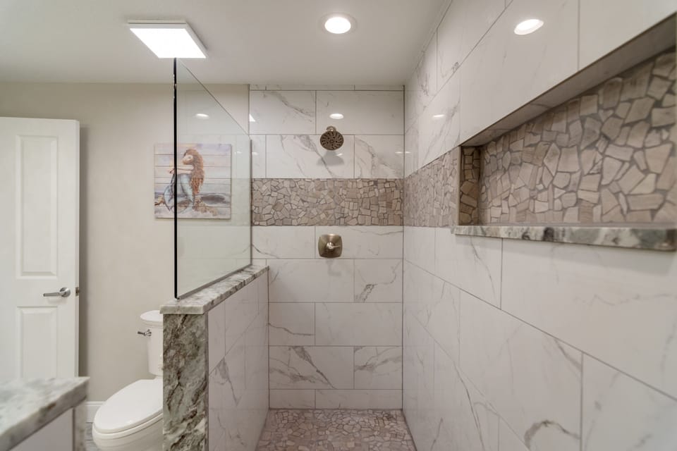 Master bathroom with double shower