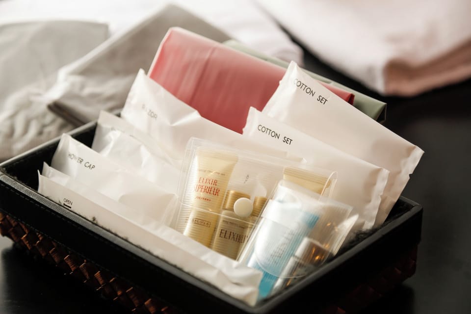 Free toiletries, hair dryer