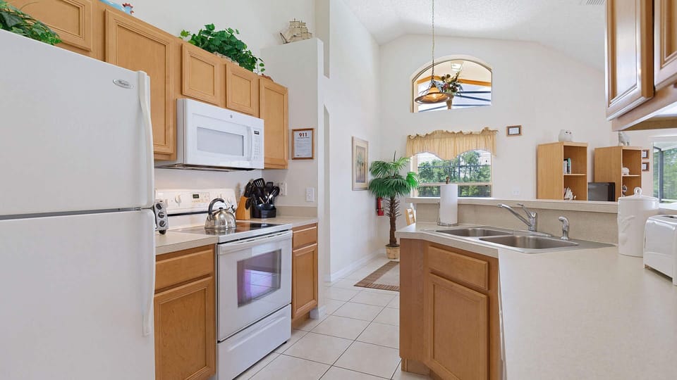 Simple yet functional! Our kitchen has everything you need with basic appliances
