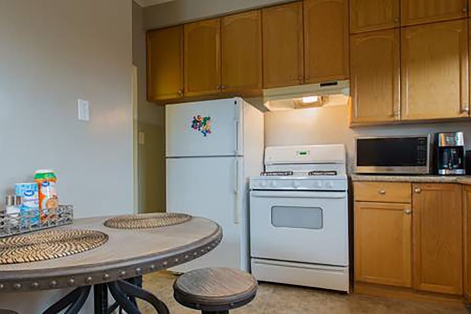 Kitchen, dining table, chairs