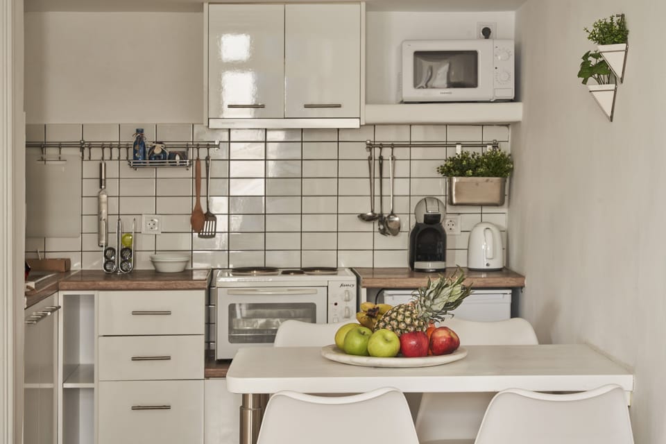 City Apartment, Annex Building | Private kitchen | Full-size fridge, microwave, oven, stovetop