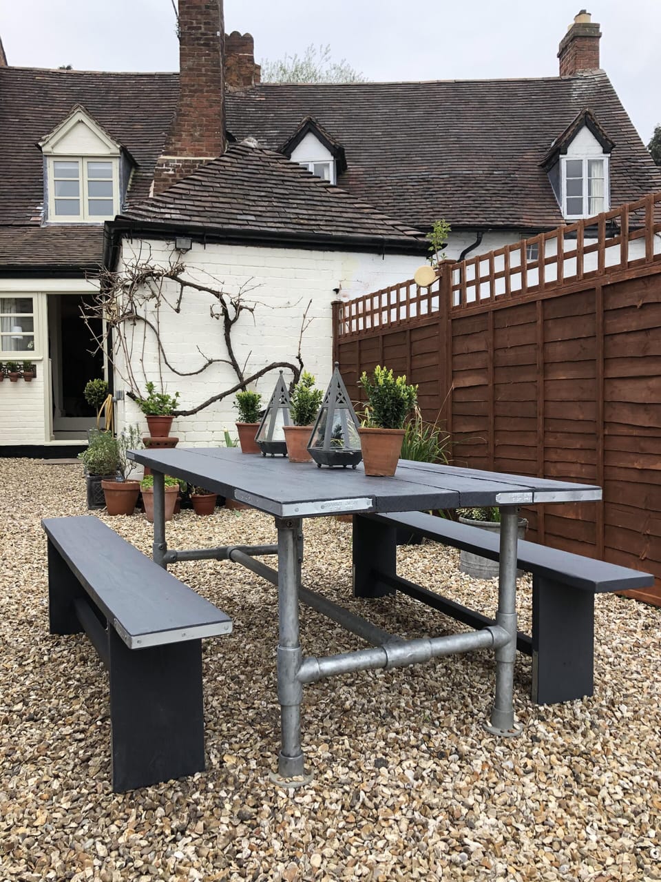 Large Table with benches where you can sit and enjoy the view