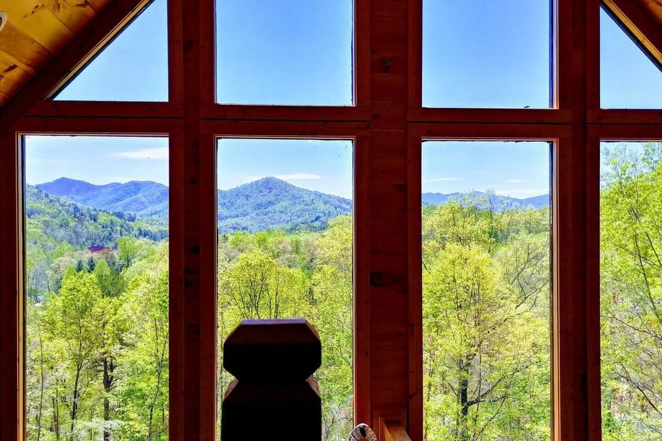 View of the mountains as seen from the master bedroom — a stunning and peaceful backdrop to wake up to each day.