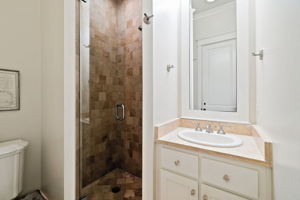 Guest Bathroom - Single Vanity + Walk-In Shower