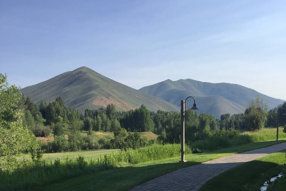 View from walking path in front of unit