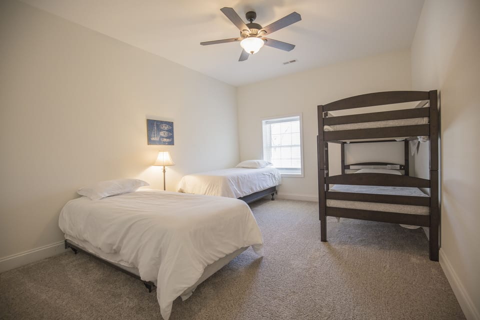 Two single beds and a bunk bed! 
