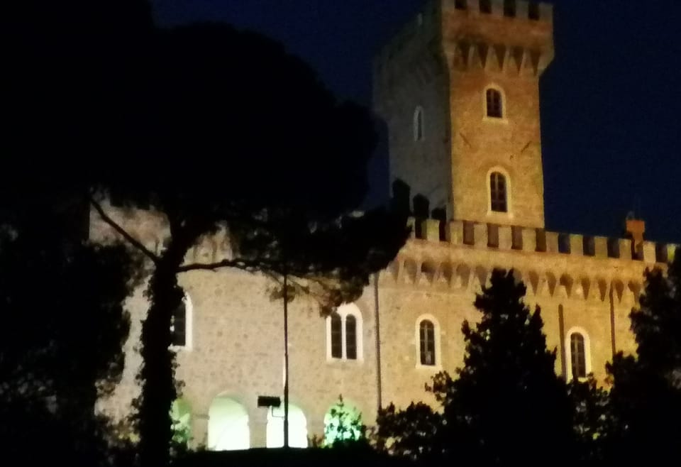 Castello Pasquini at night