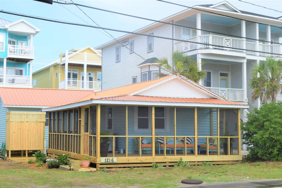 Coppertop Tin Roof Cottage across from Ocean Grille and Golden Sands.  