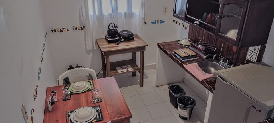 Traditional Double Room, Balcony, Garden View | Private kitchen | Fridge, microwave, stovetop, coffee/tea maker