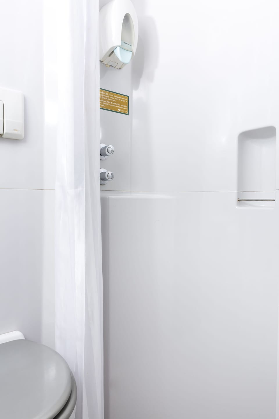 Shower, towels, soap, shampoo