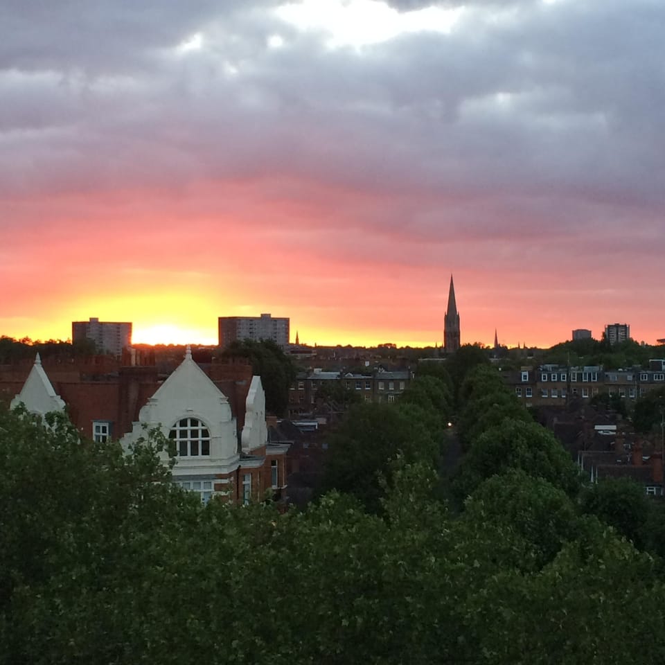 view from roof terrace, every night in the summer