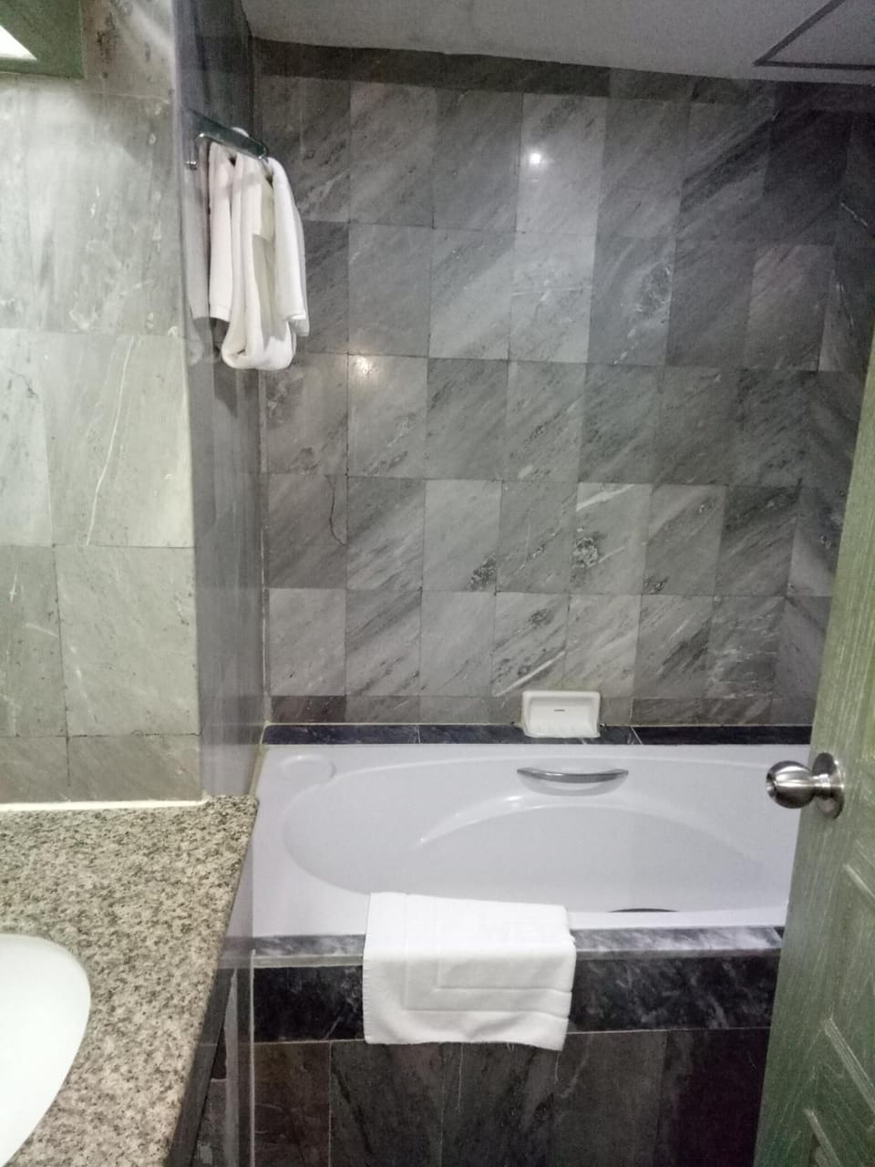 Shower, free toiletries, hair dryer, bathrobes