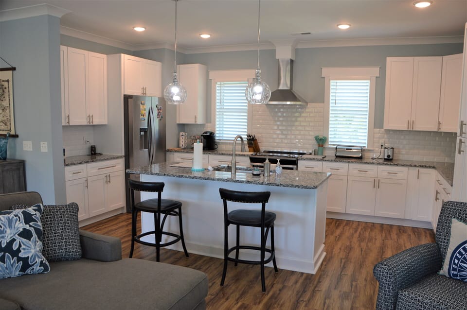 New stainless steel appliances. 