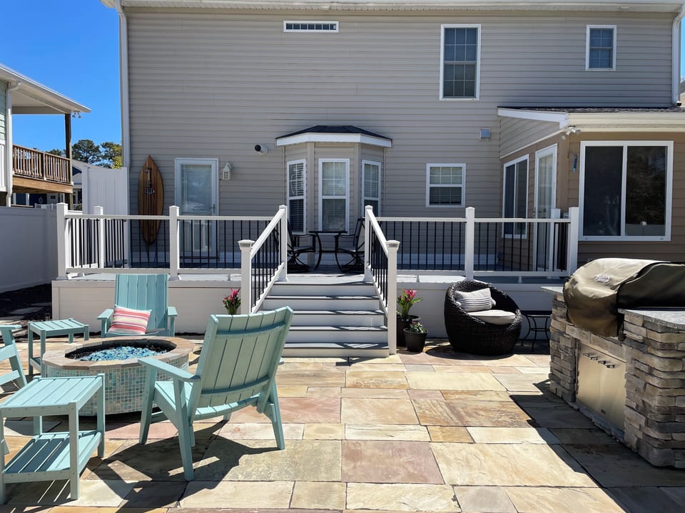New deck and patio with gas grill