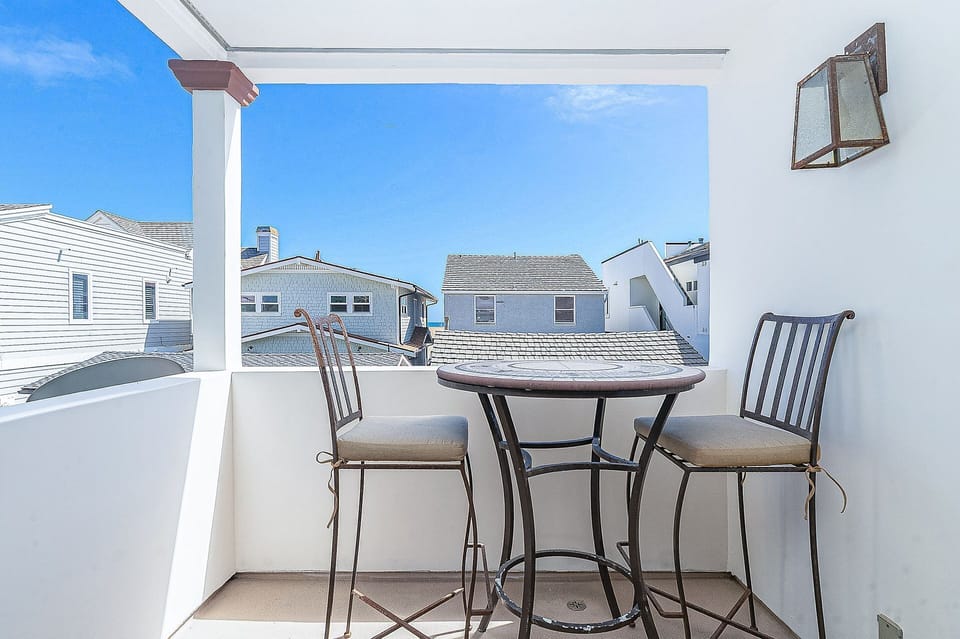 The primary bedroom's private patio.
                