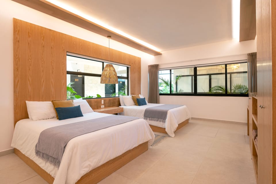 Standard Double Room, 2 Queen Beds | Free WiFi, bed sheets