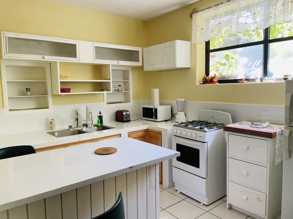 Deluxe House, 2 Bedrooms | Private kitchen | Coffee/tea maker, fridge, microwave, oven