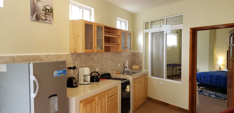 Deluxe Apartment, 2 Bedrooms, Non Smoking, Mountain View | Private kitchen | Coffee/tea maker, fridge, microwave, oven