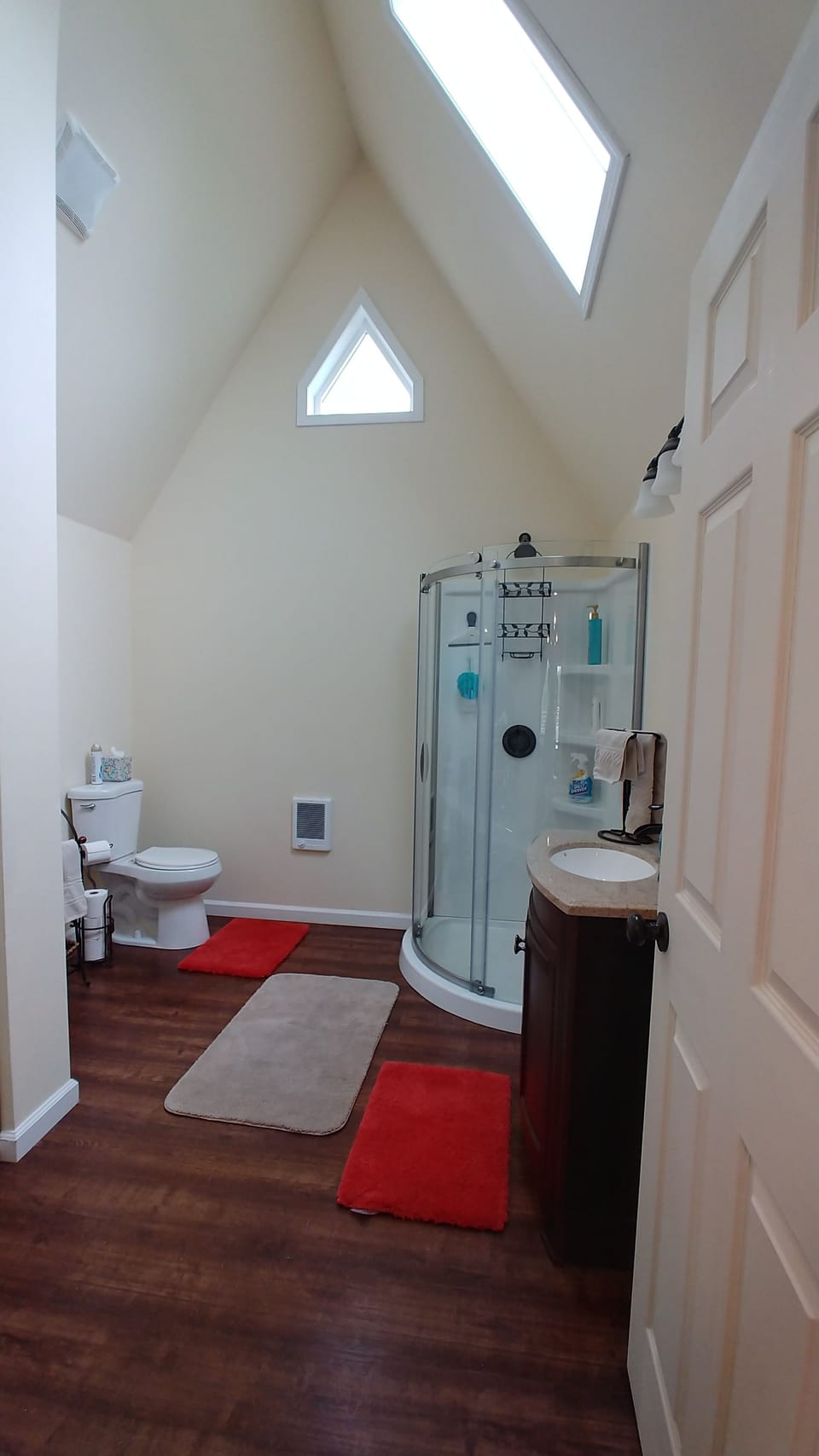 Natural light in bathroom.