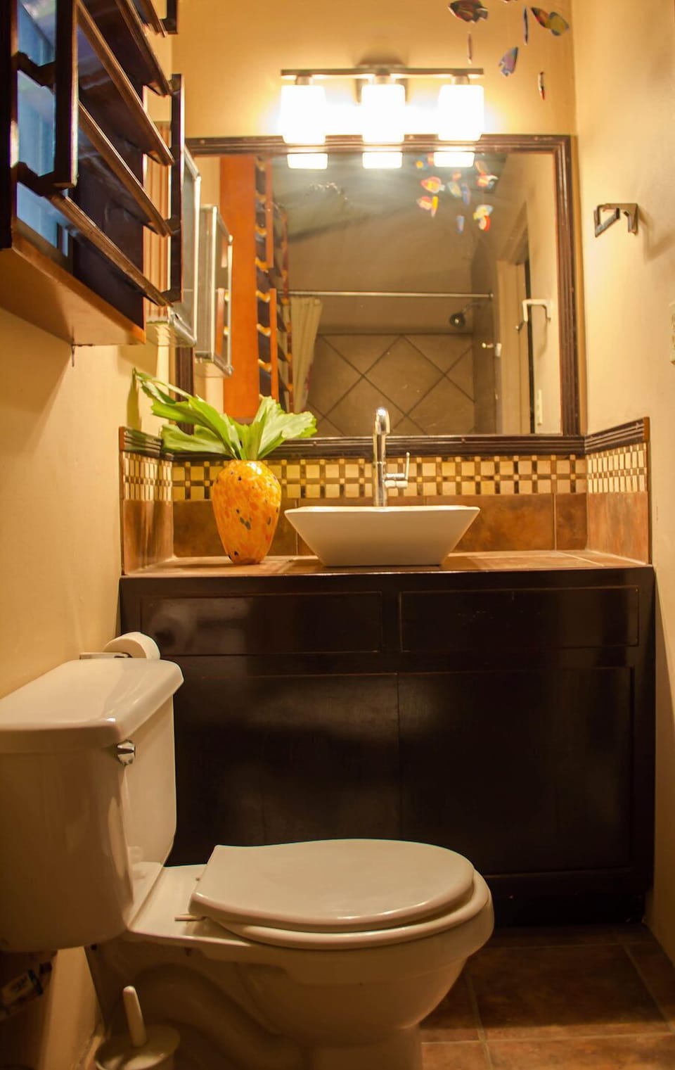Shower, designer toiletries, hair dryer, towels