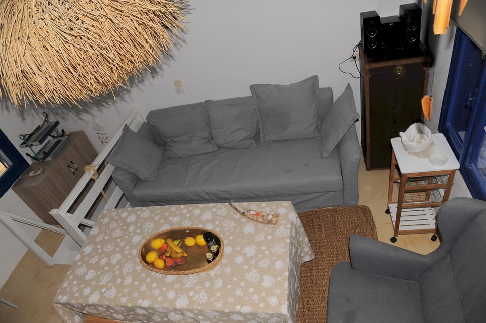 The living room from above.
