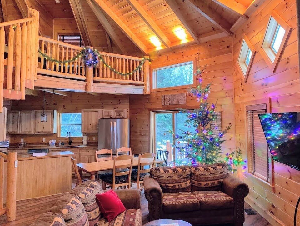 A Christmastime view of the interior.