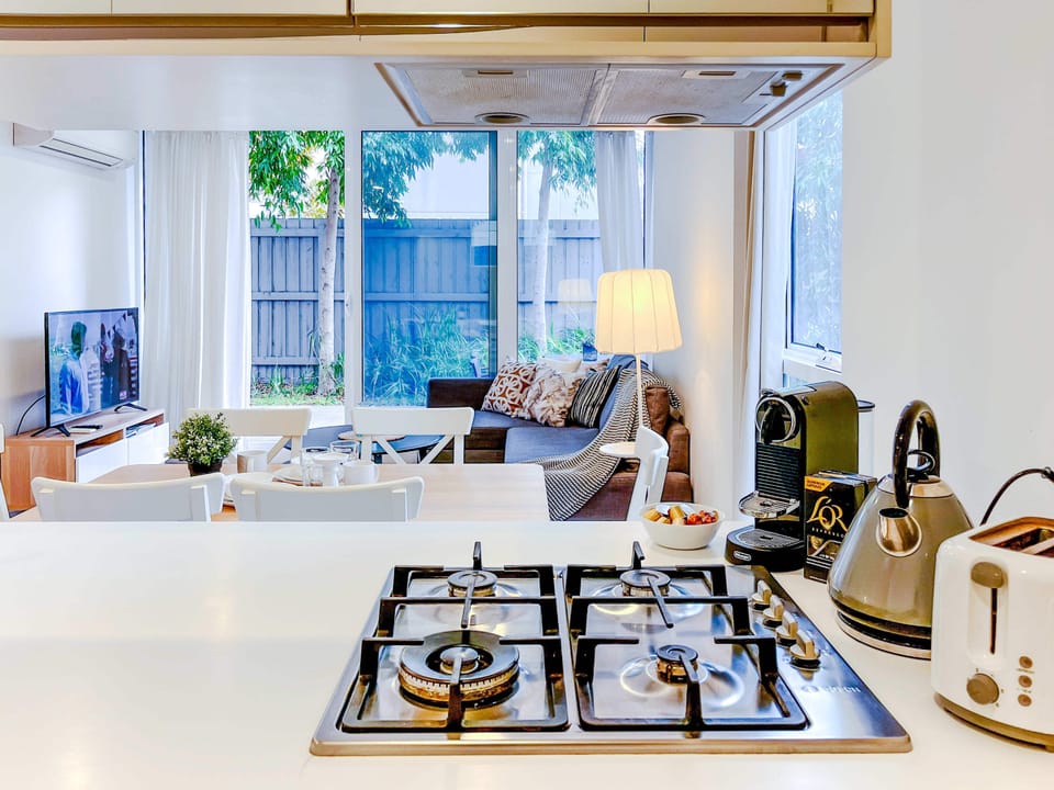 NespFully equipped open kitchenresso coffee machine