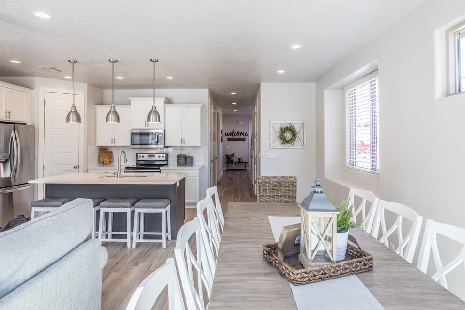 Dining Room View - With an open and spacious floor plan, the Dining Room and Kitchen can accommodate meal preparations for groups large or small.