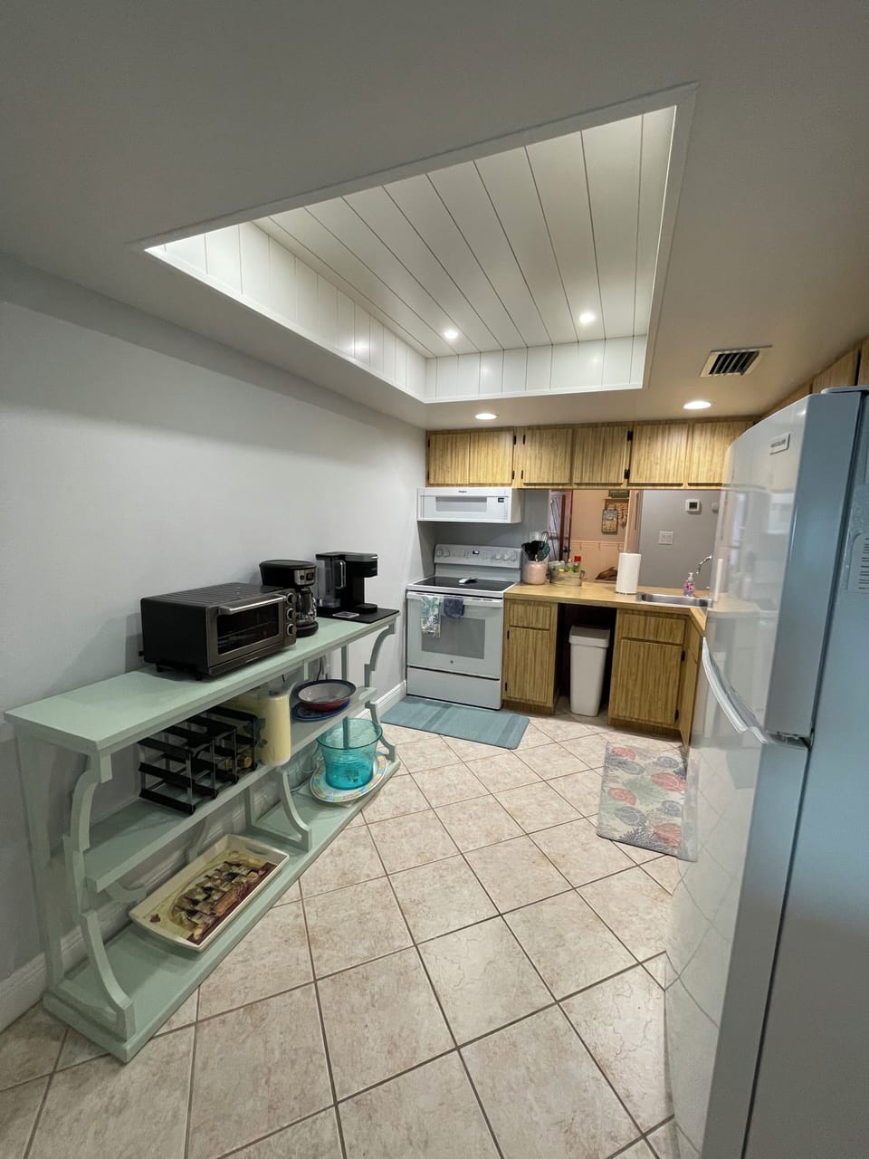Fully stocked kitchen for eating in