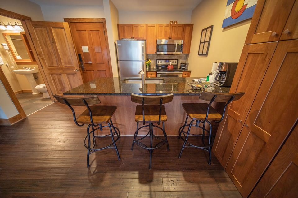 Bar stool seating at countertop