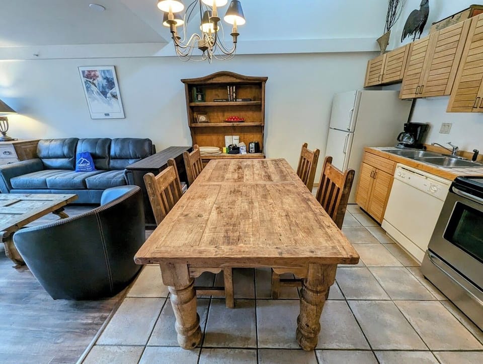 Solid wood dining table with seating for 4