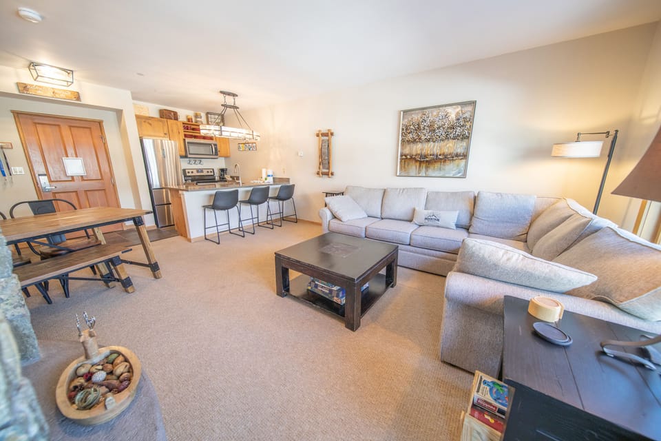 Spacious living area with modern furnishings