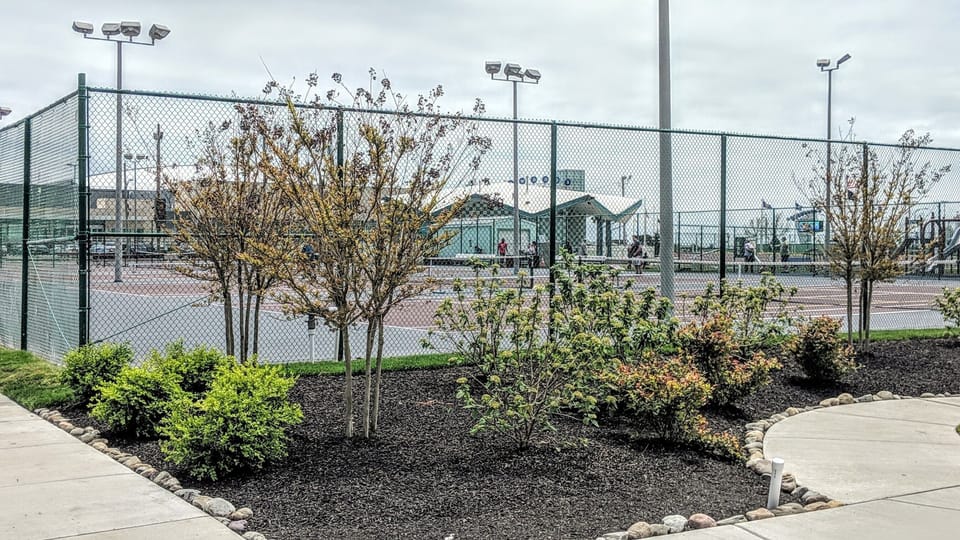 Fox Park. playground, tennis courts, basketball courts, summer concerts & more!