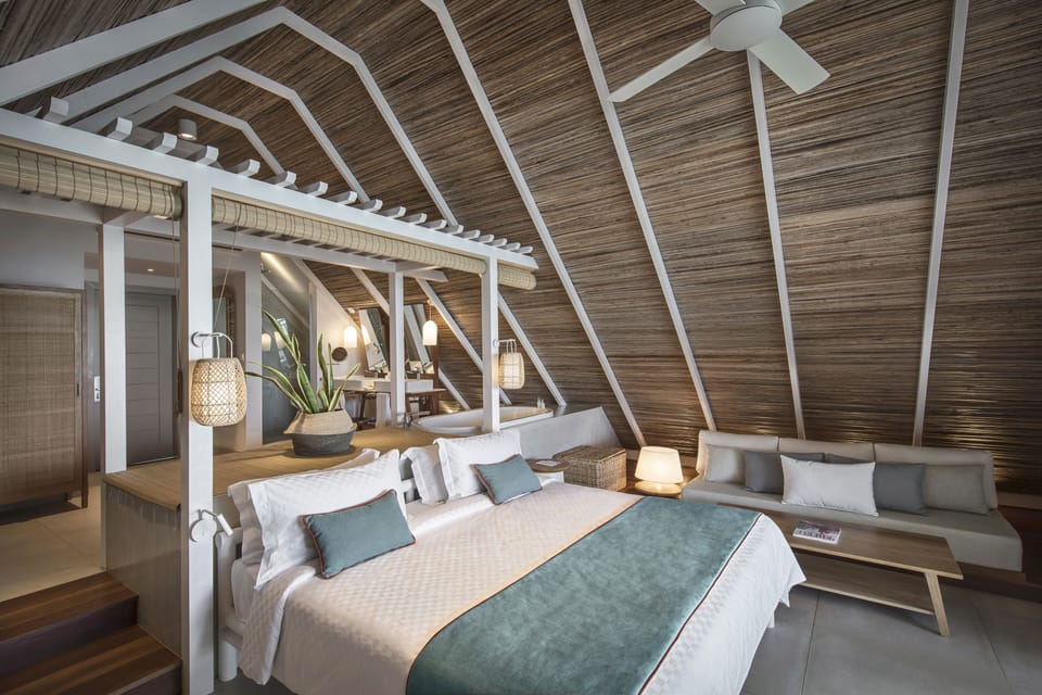 Junior Suite, Sea View | Minibar (some free items), in-room safe, desk, laptop workspace