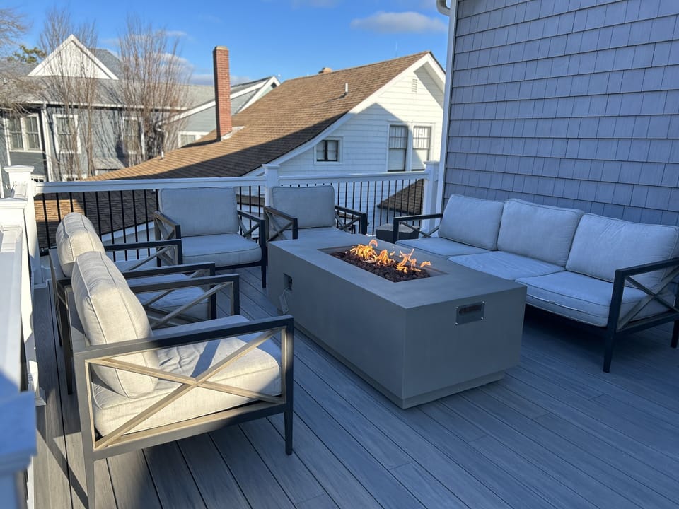 Deck with firepit