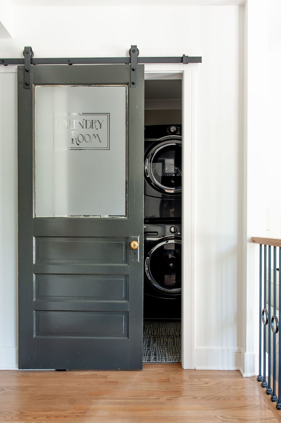 Laundry room with large capacity washer/dryer