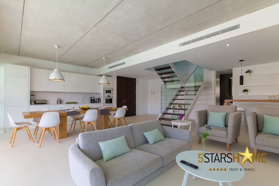 Open living room and kitchen